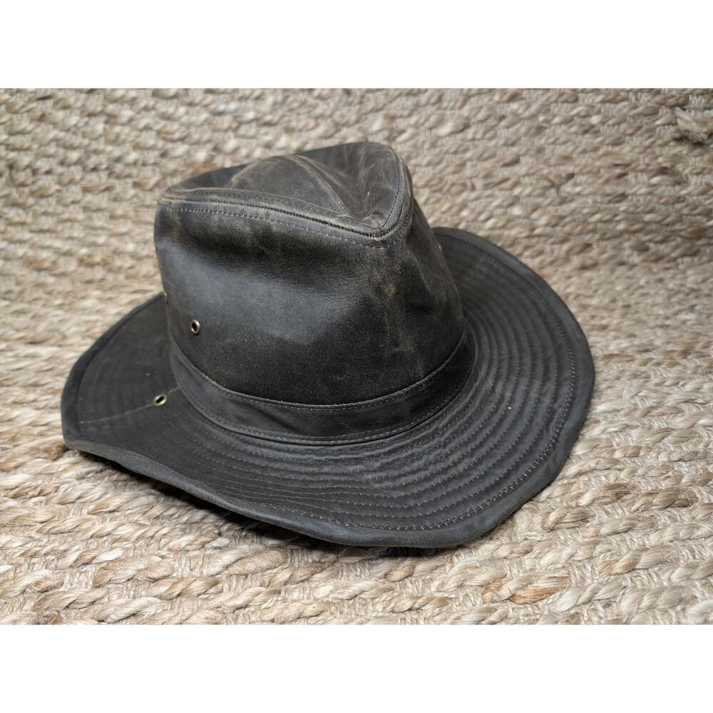 Dorfman Pacific Mens Hat Outback Weathered Cotton UPF 50 Brown Size XXXL